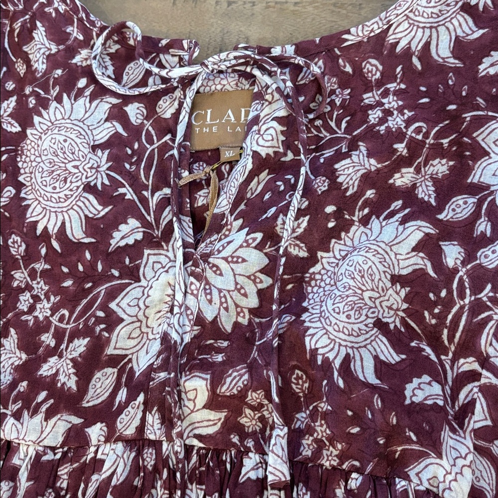 Victoria Dunn Clara the Label Flowy Boho Mini Dress 100% Cotton Handmade XL NWT - Picture 4 of 8